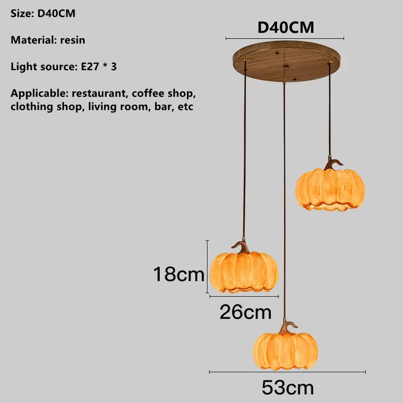 Designer Restaurant Island LED Chandelier Retro Resin Pumpkin Lamp Bedroom Wabi Sabi Pendant Lamps Home Decoration Light Fixture - Image 14