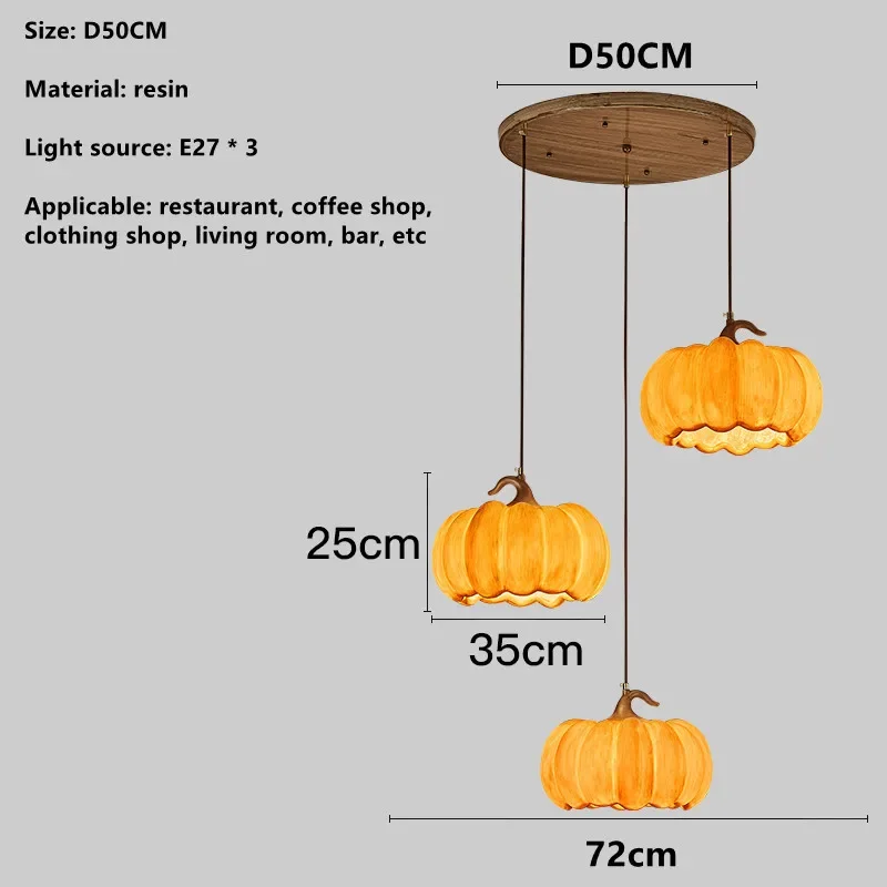 Designer Restaurant Island LED Chandelier Retro Resin Pumpkin Lamp Bedroom Wabi Sabi Pendant Lamps Home Decoration Light Fixture - Image 15
