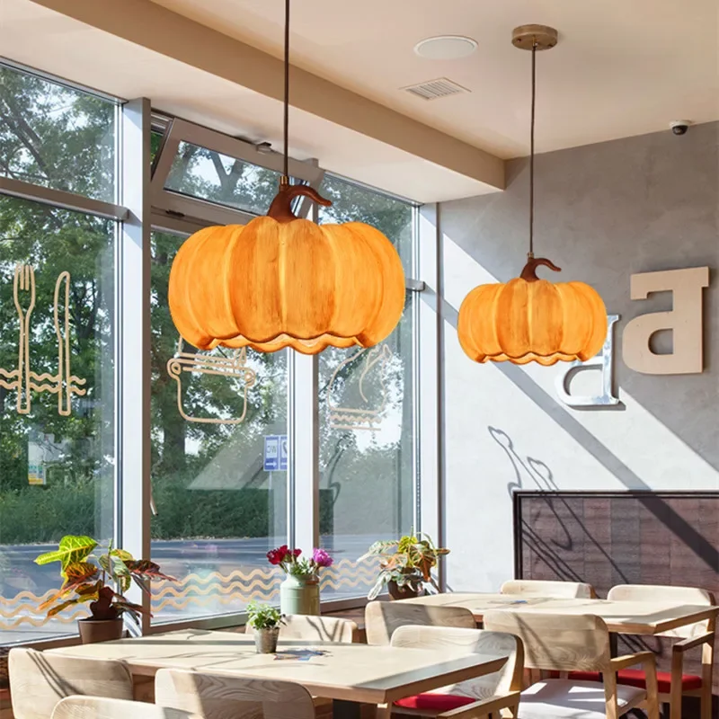Designer Restaurant Island LED Chandelier Retro Resin Pumpkin Lamp Bedroom Wabi Sabi Pendant Lamps Home Decoration Light Fixture - Image 3