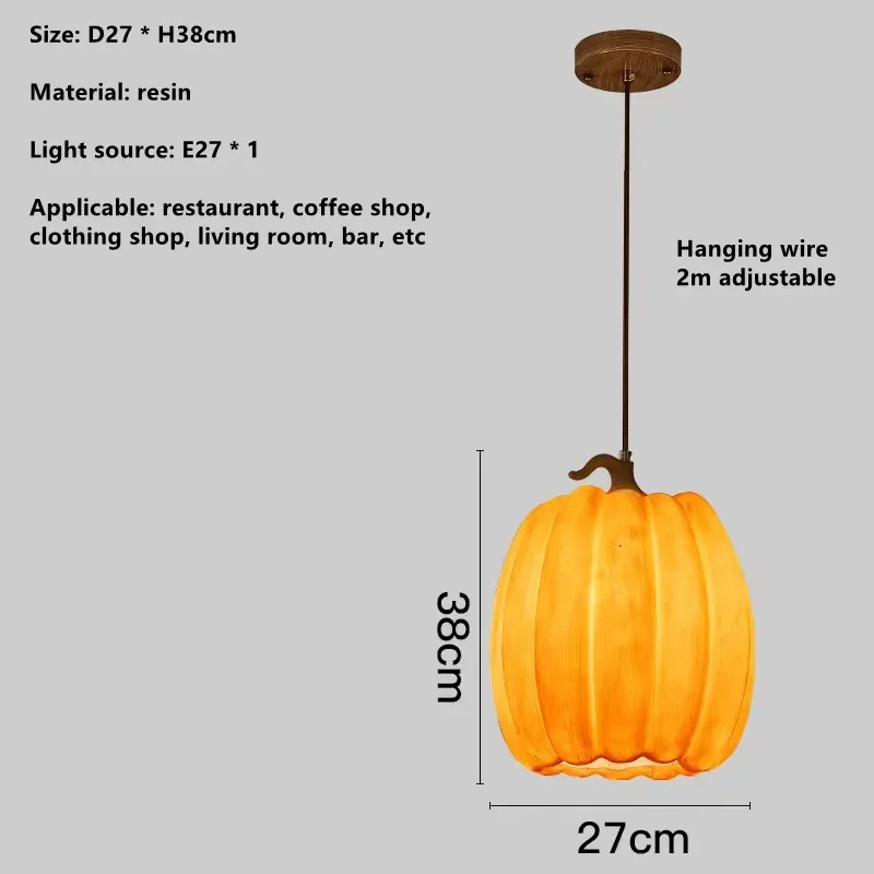 Designer Restaurant Island LED Chandelier Retro Resin Pumpkin Lamp Bedroom Wabi Sabi Pendant Lamps Home Decoration Light Fixture - Image 8