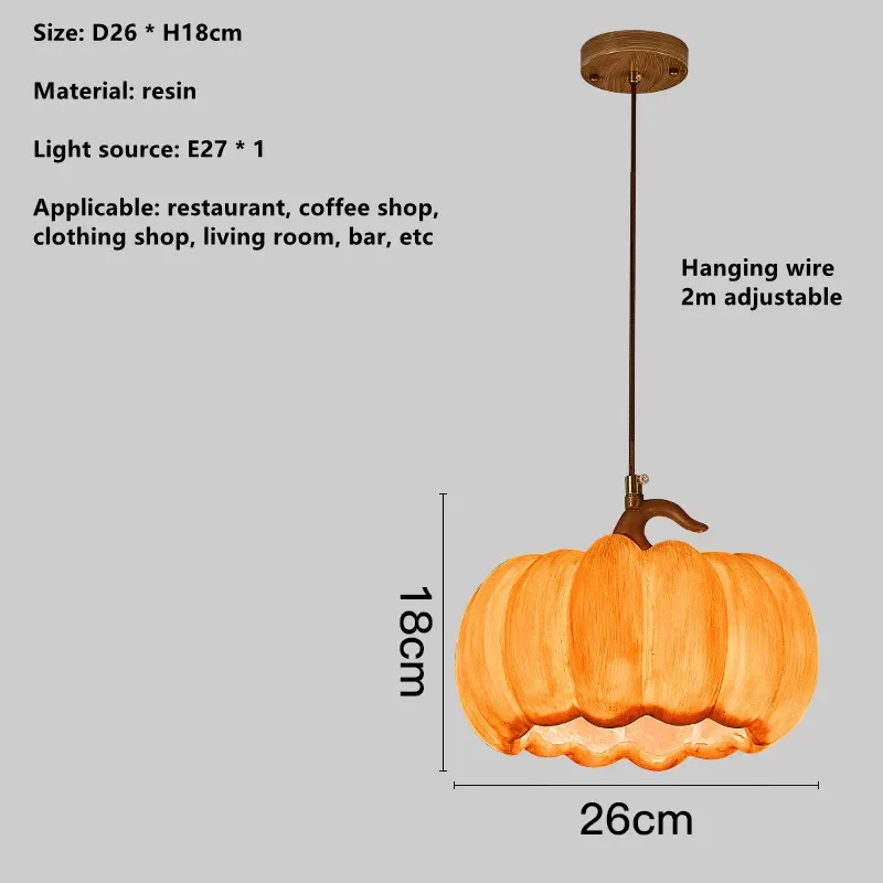 Designer Restaurant Island LED Chandelier Retro Resin Pumpkin Lamp Bedroom Wabi Sabi Pendant Lamps Home Decoration Light Fixture - Image 9