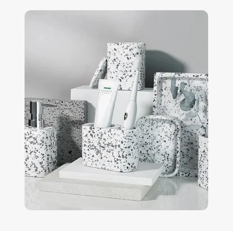 distributeur de savon en pierre naturelle pour salle de bain décorative - Image 4