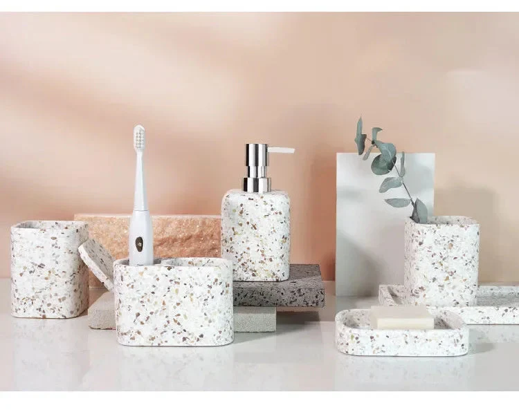 distributeur de savon en pierre naturelle pour salle de bain décorative - Image 5