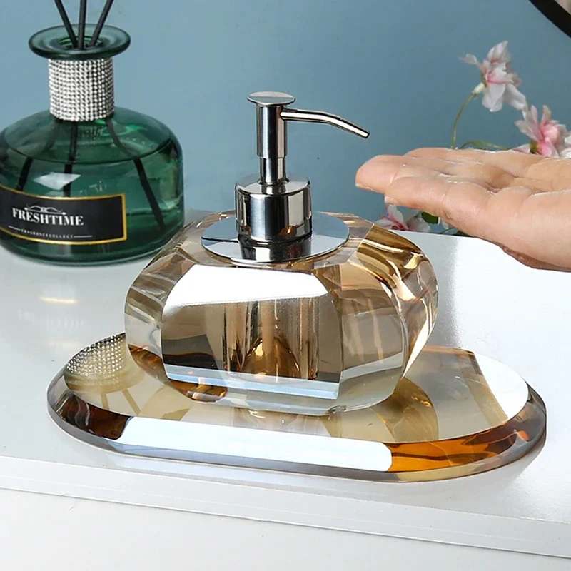 distributeur de savon en verre accessoires de salle de bain luxe - Image 2