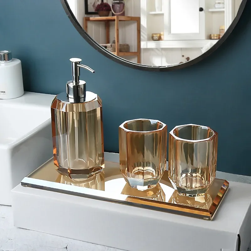 distributeur de savon en verre luxe pour salle de bain - Image 5