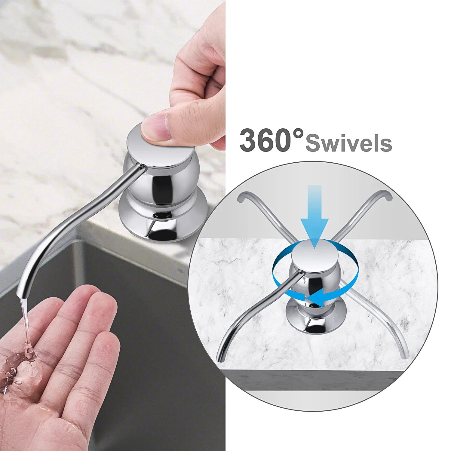 distributeur de savon liquide avec pompe en laiton pour cuisine - Image 2