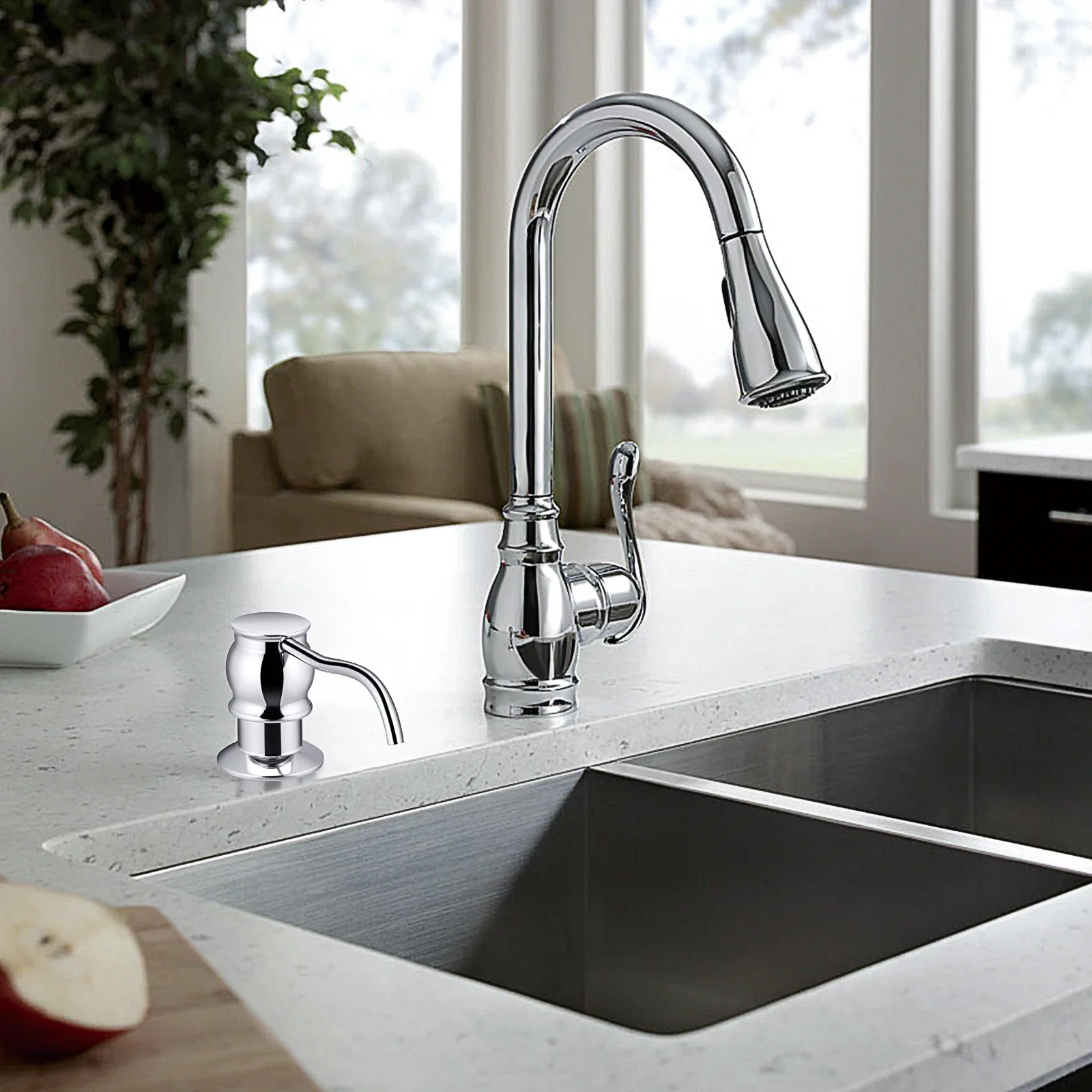 distributeur de savon liquide avec pompe en laiton pour cuisine - Image 8