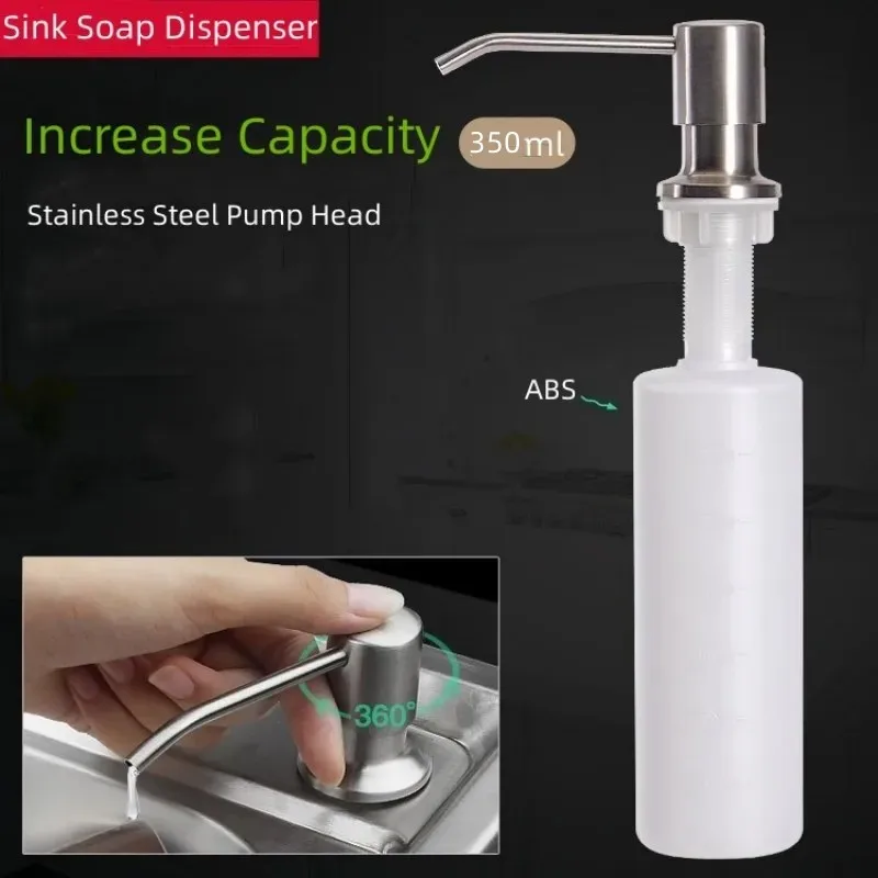 distributeur de savon liquide en acier inoxydable pour cuisine 350 ml - Image 2