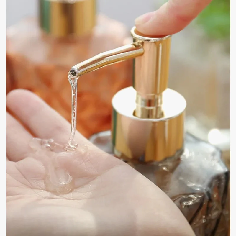 distributeur de savon liquide en verre portable pour salle de bain - Image 3
