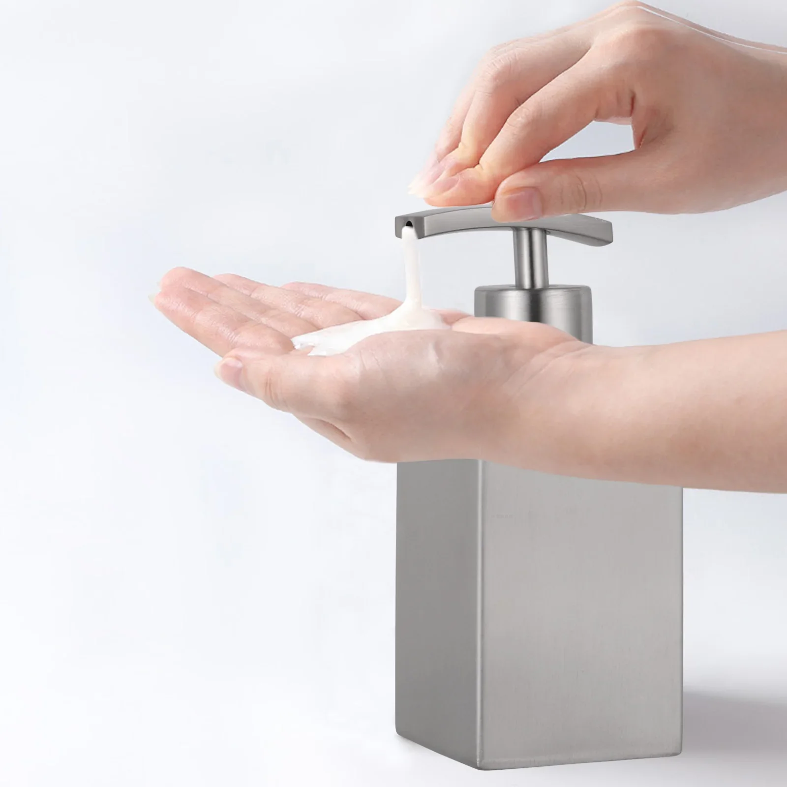 distributeur de savon pressable en acier inoxydable pour liquide - Image 6