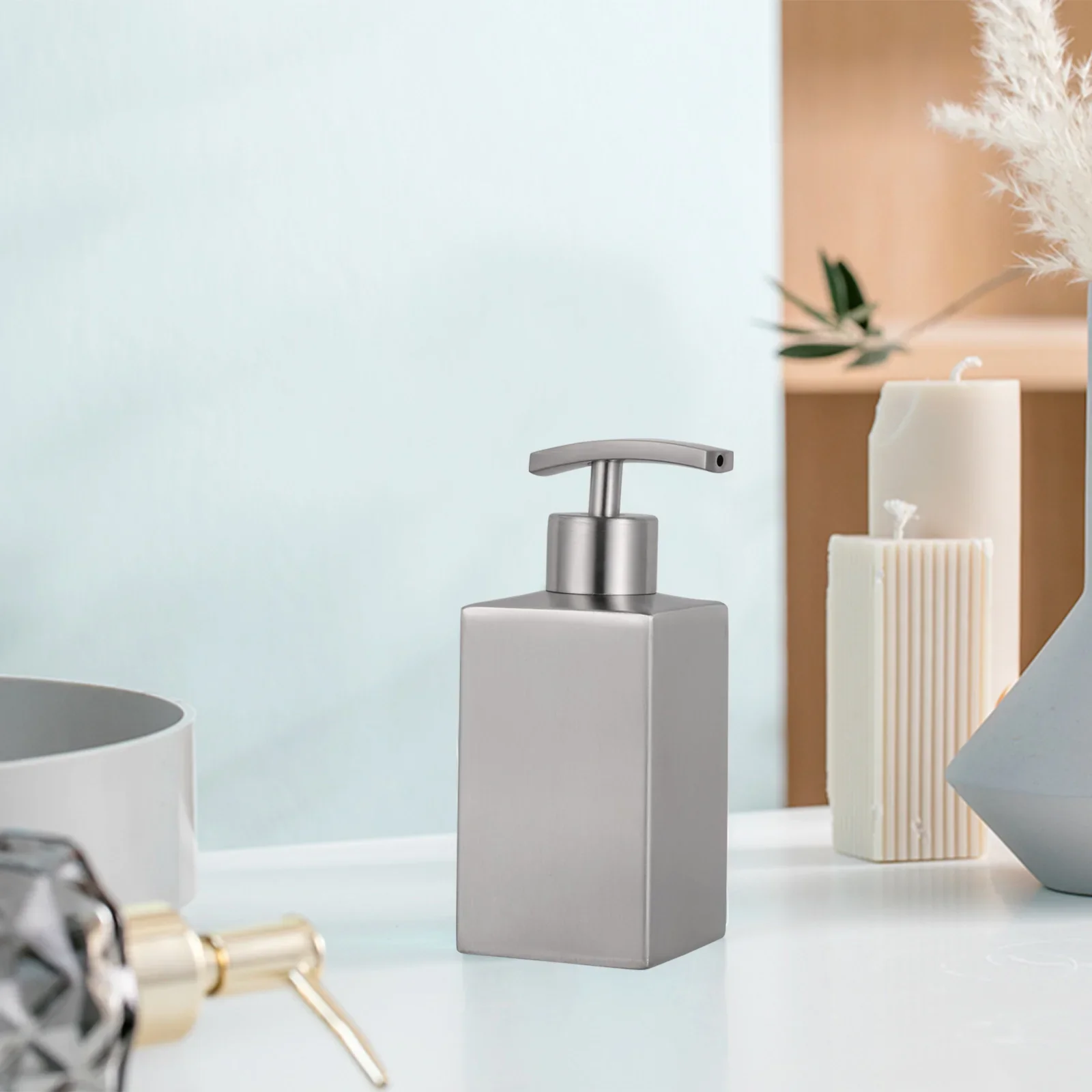 distributeur de savon pressable en acier inoxydable pour liquide - Image 7