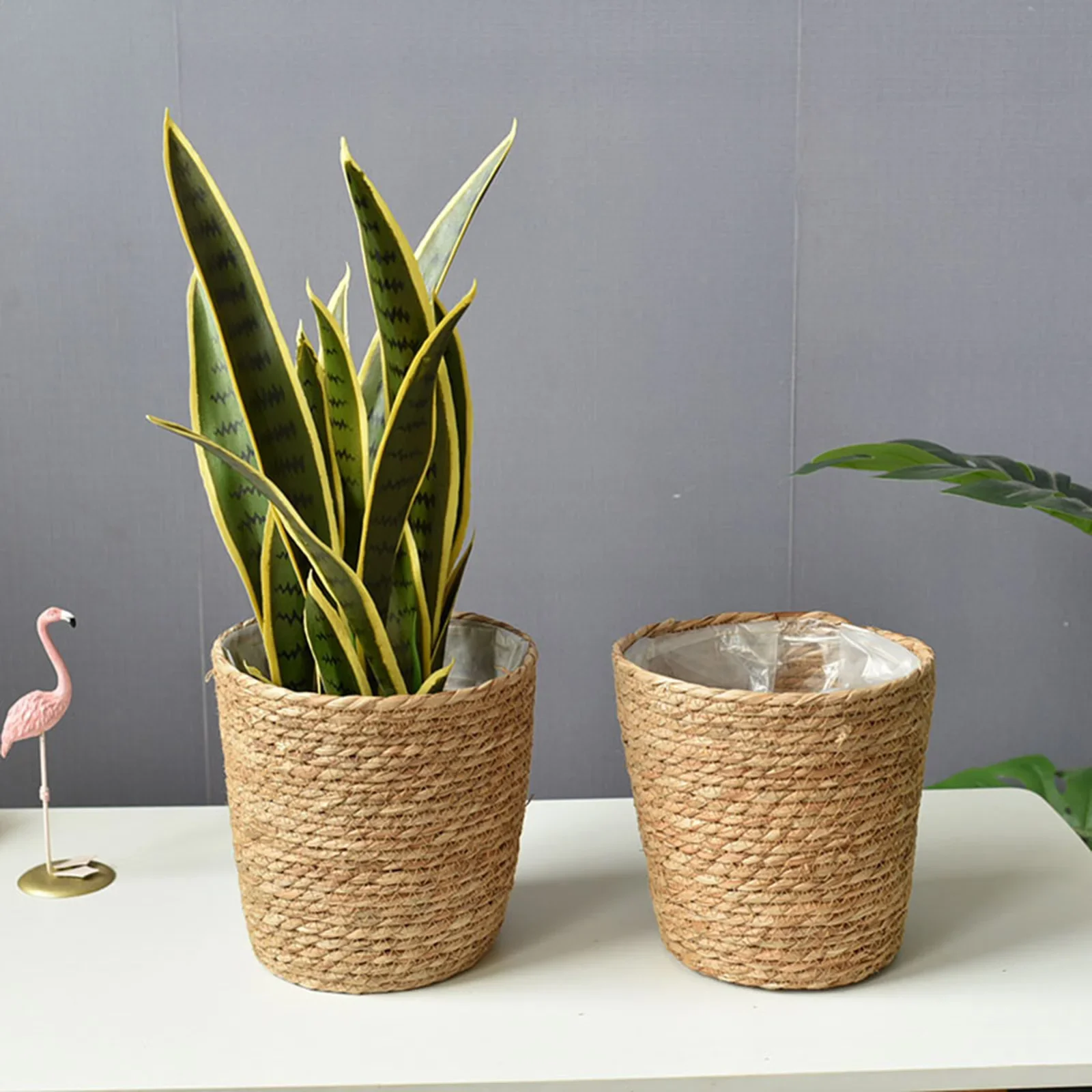 doublures en rotin pour paniers à plantes et décoration jardin - Image 2