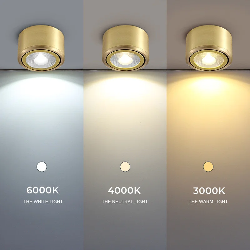 downlight led en cuivre spots réglables cob pour décor maison - Image 4