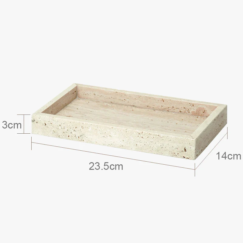 ensemble accessoires salle de bain en travertin beige naturel - Image 10