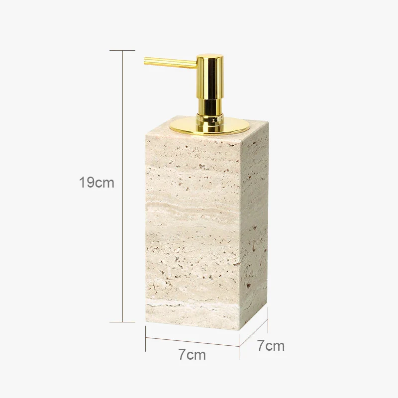 ensemble accessoires salle de bain en travertin beige naturel - Image 8