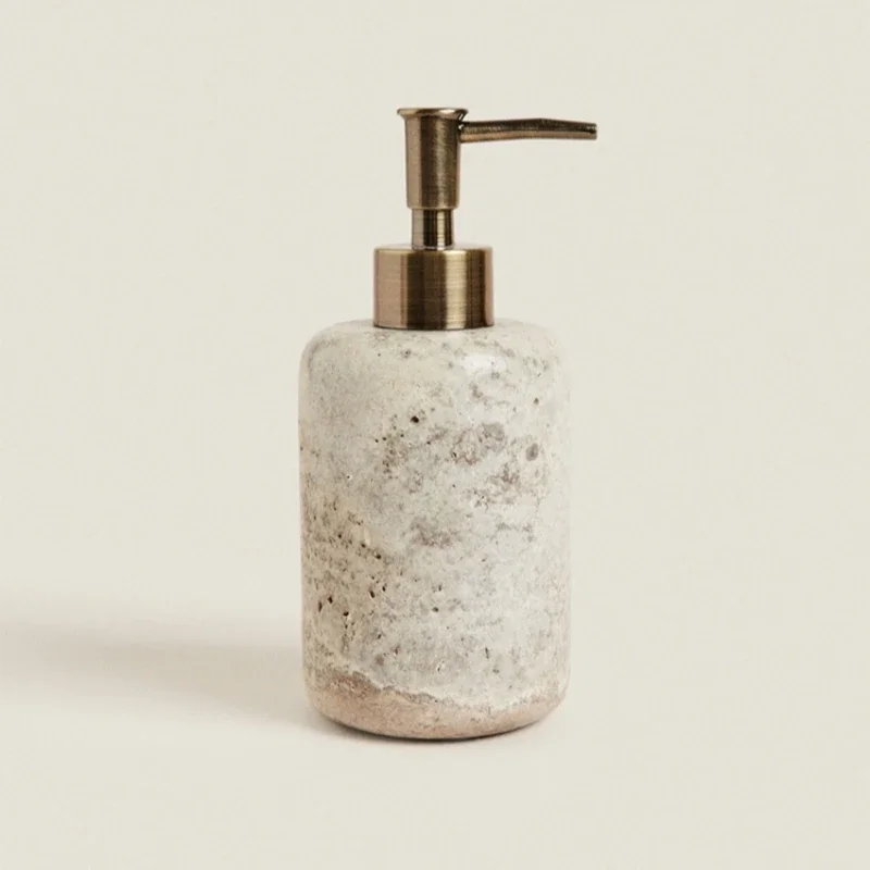 ensemble d'accessoires en travertin wabi-sabi pour salle de bain - Image 3