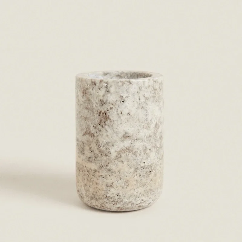 ensemble d'accessoires en travertin wabi-sabi pour salle de bain - Image 5