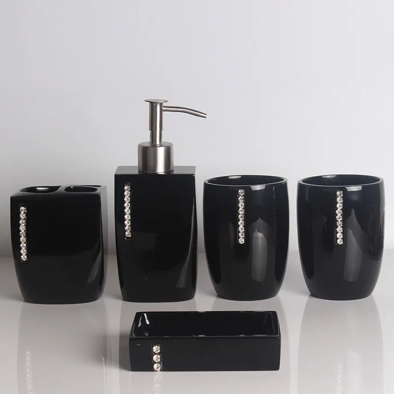 ensemble daccessoires de mariage en résine nacrée pour salle de bain - Image 3