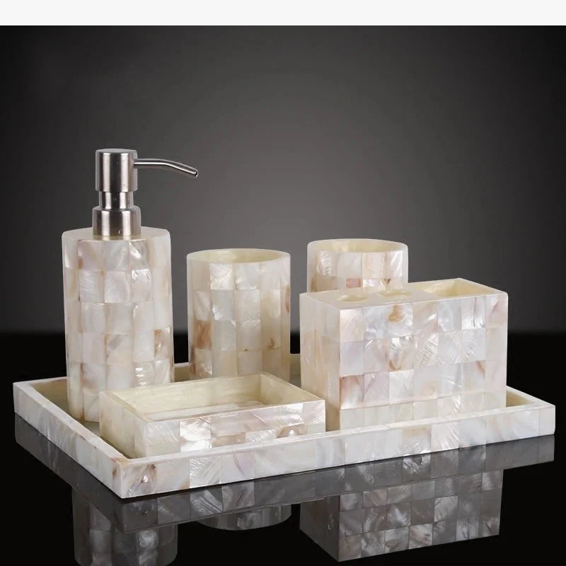 ensemble de rangement de salle de bain en résine avec accessoires - Image 3