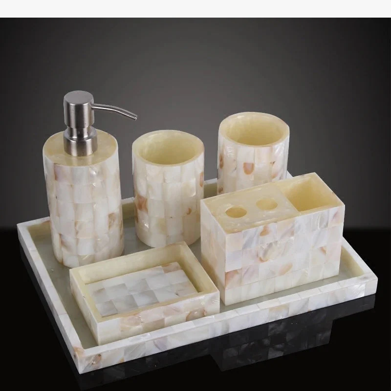 ensemble de rangement de salle de bain en résine avec accessoires - Image 4