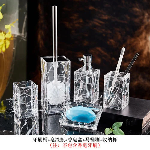 ensemble de rangement en plastique transparent pour articles de toilette - Image 2