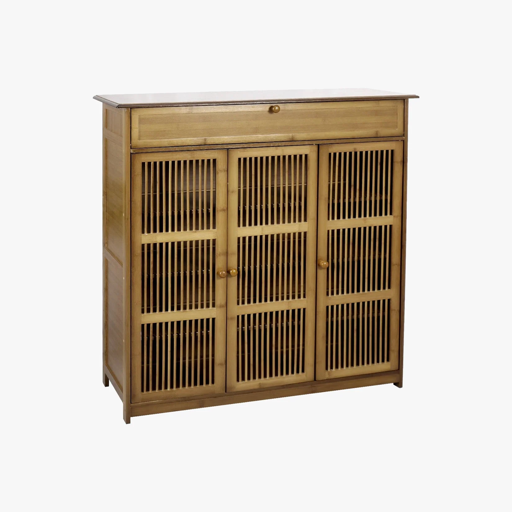 etagère à chaussures en bois 4 niveaux avec portes creuses - Image 6