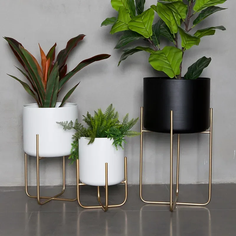 etagère à plantes dorée support à fleurs amovible et polyvalent