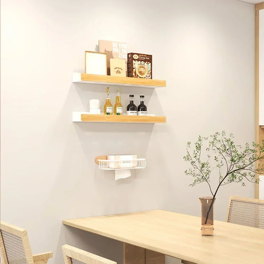 étagère en bois support d'angle sans perçage pour rangement - Image 3
