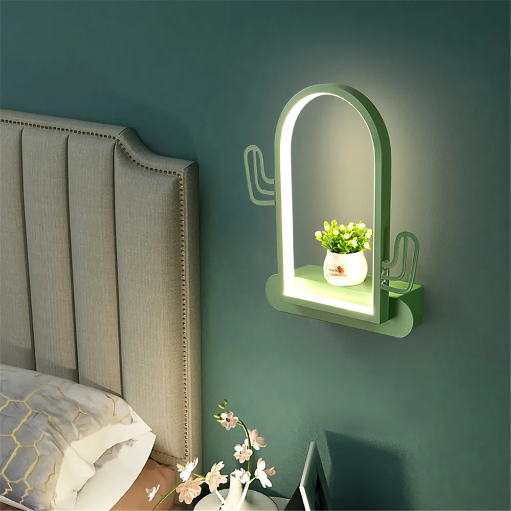 étagère métallique coeur nordique avec lampe led murale pour enfants - Image 4