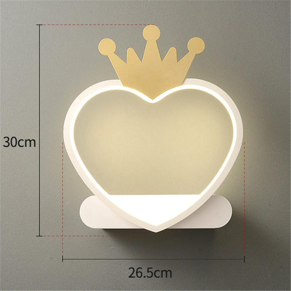 étagère métallique coeur nordique avec lampe led murale pour enfants - Image 8