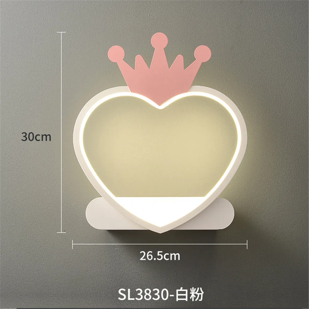 étagère métallique coeur nordique avec lampe led murale pour enfants - Image 9