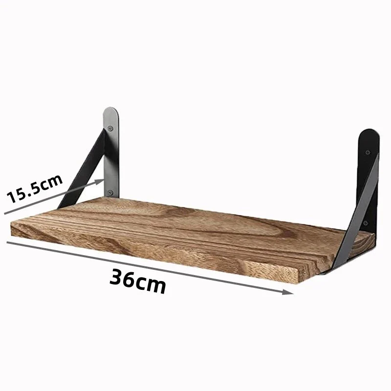 étagères murales en bois massif design simple pour rangement suspendu - Image 6