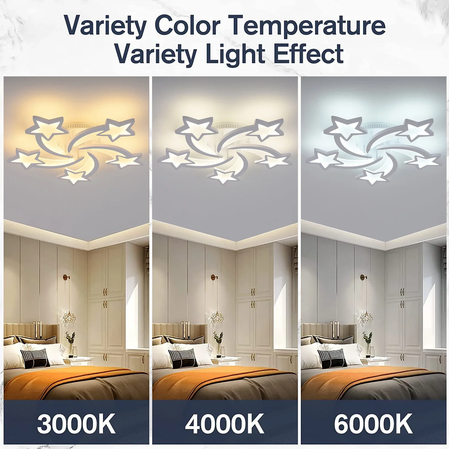 Étoile Led plafonniers acrylique lustres lampe pour enfants garçon et fille chambre salon salle à manger Design intérieur lumières - Image 5