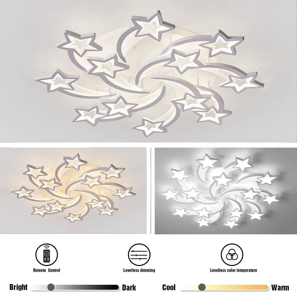 Étoile Led plafonniers acrylique lustres lampe pour enfants garçon et fille chambre salon salle à manger Design intérieur lumières - Image 6