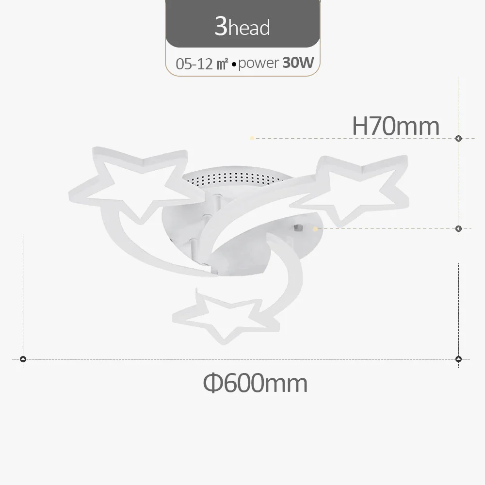Étoile Led plafonniers acrylique lustres lampe pour enfants garçon et fille chambre salon salle à manger Design intérieur lumières - Image 7