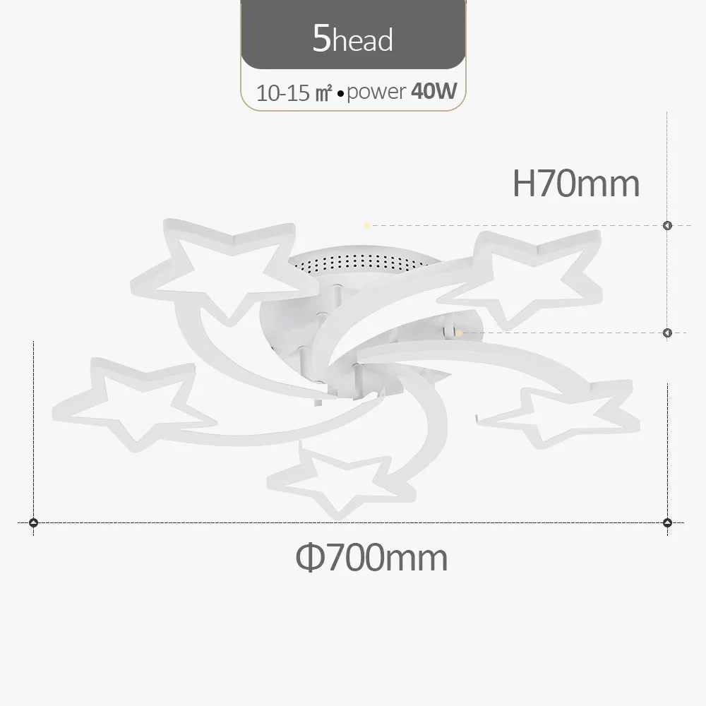 Étoile Led plafonniers acrylique lustres lampe pour enfants garçon et fille chambre salon salle à manger Design intérieur lumières - Image 8