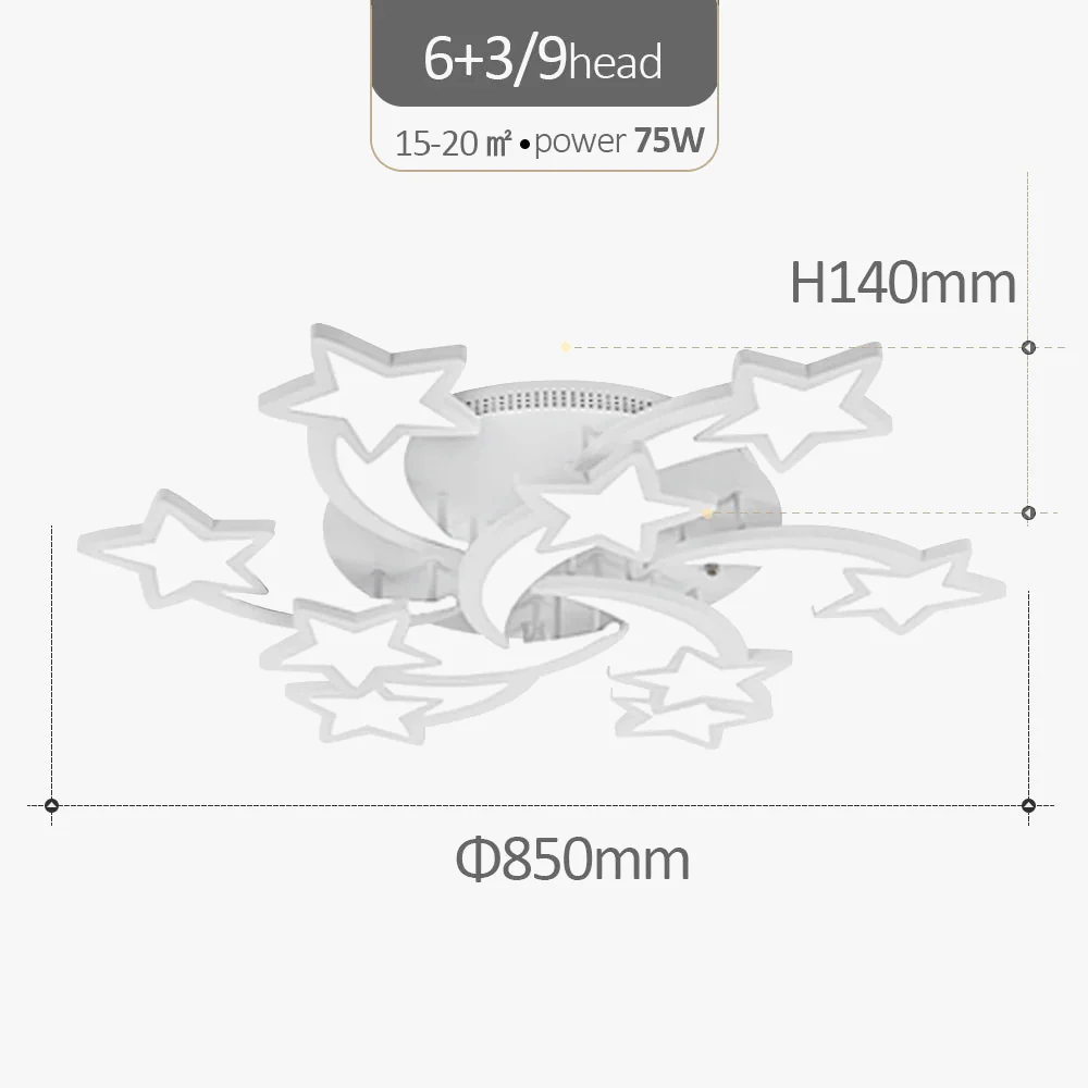 Étoile Led plafonniers acrylique lustres lampe pour enfants garçon et fille chambre salon salle à manger Design intérieur lumières - Image 9