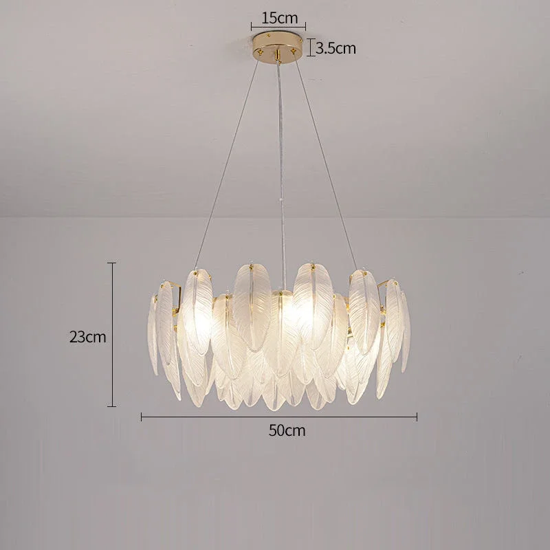 Feather Glass Led Chandelier Pendant Lights Suspension Hanging Lamp for Living Room Bedroom - Image 10