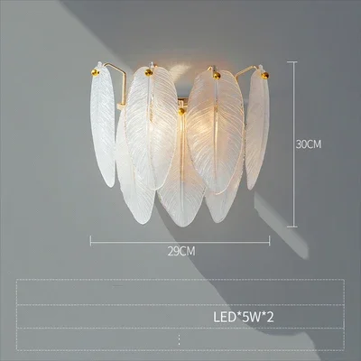 Feather Glass Led Chandelier Pendant Lights Suspension Hanging Lamp for Living Room Bedroom - Image 12