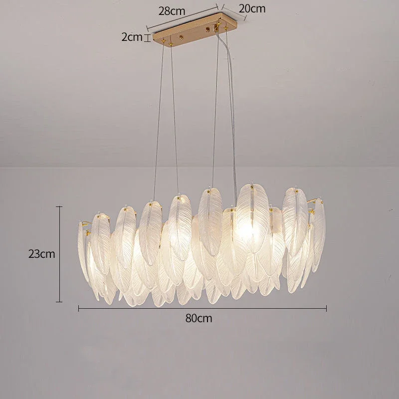 Feather Glass Led Chandelier Pendant Lights Suspension Hanging Lamp for Living Room Bedroom - Image 7