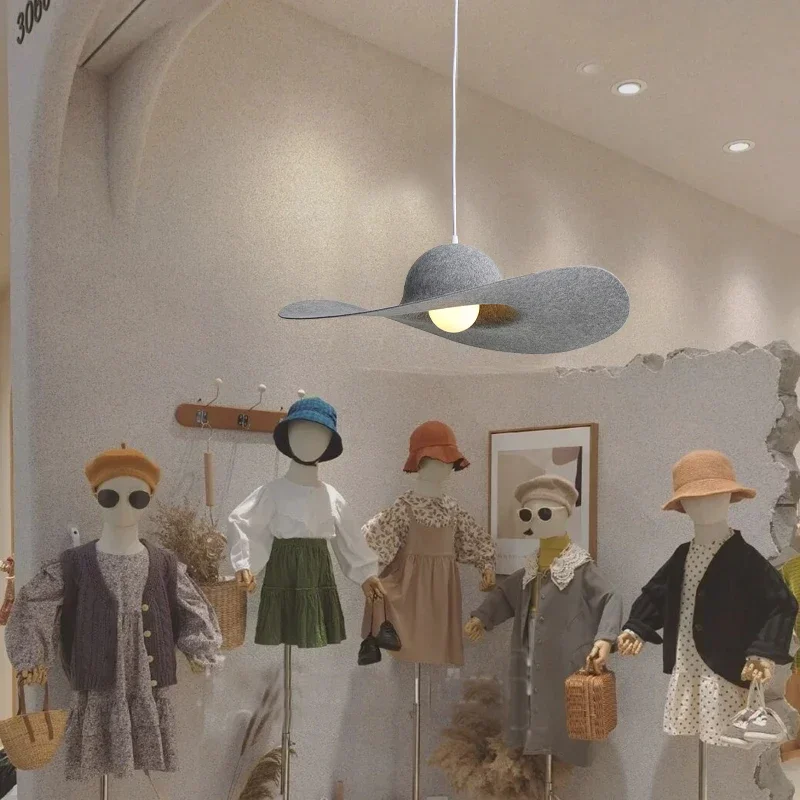 Felt Pendant Lamps Nordic Hat Chandelier Ceiling Hanging Light for Living Dining Room Bedroom - Image 2