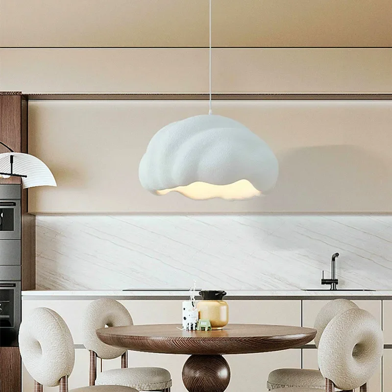 French Dining Room Wabi Sabi LED Pendant Lamp Nordic Cream Style Bar Bedroom Chandelier Fixture Model Room Bar Decorative Lights - Image 3
