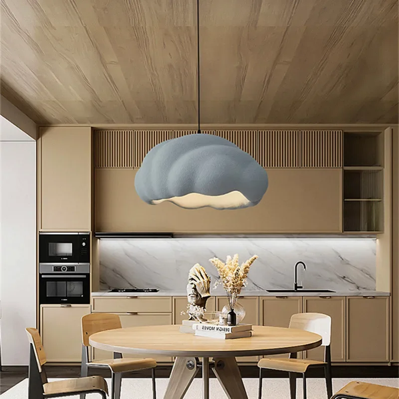French Dining Room Wabi Sabi LED Pendant Lamp Nordic Cream Style Bar Bedroom Chandelier Fixture Model Room Bar Decorative Lights - Image 4