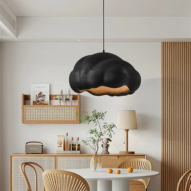 French Dining Room Wabi Sabi LED Pendant Lamp Nordic Cream Style Bar Bedroom Chandelier Fixture Model Room Bar Decorative Lights - Image 5