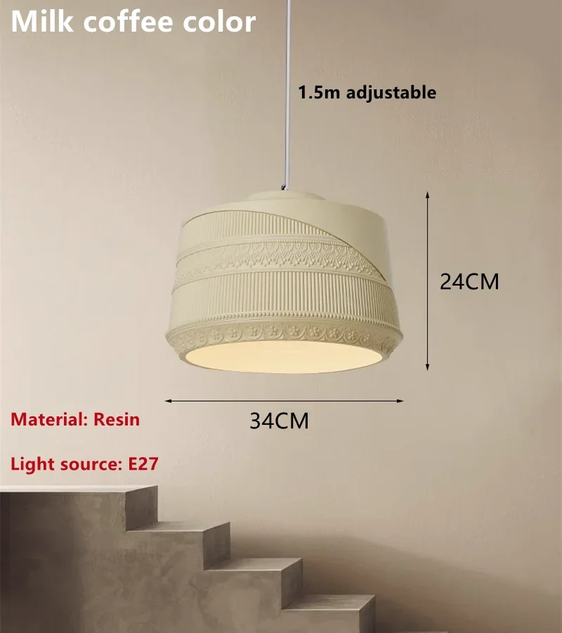 French Retro Restaurant Wabi-Sabi Chandelier Minimalist Study Bedroom Lamp Cafe Home Decor Kitchen Island Table Lighting Fixture - Image 7