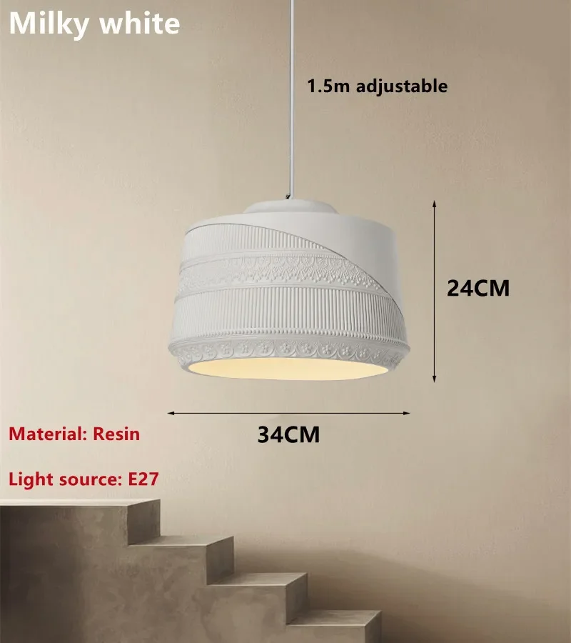 French Retro Restaurant Wabi-Sabi Chandelier Minimalist Study Bedroom Lamp Cafe Home Decor Kitchen Island Table Lighting Fixture - Image 8