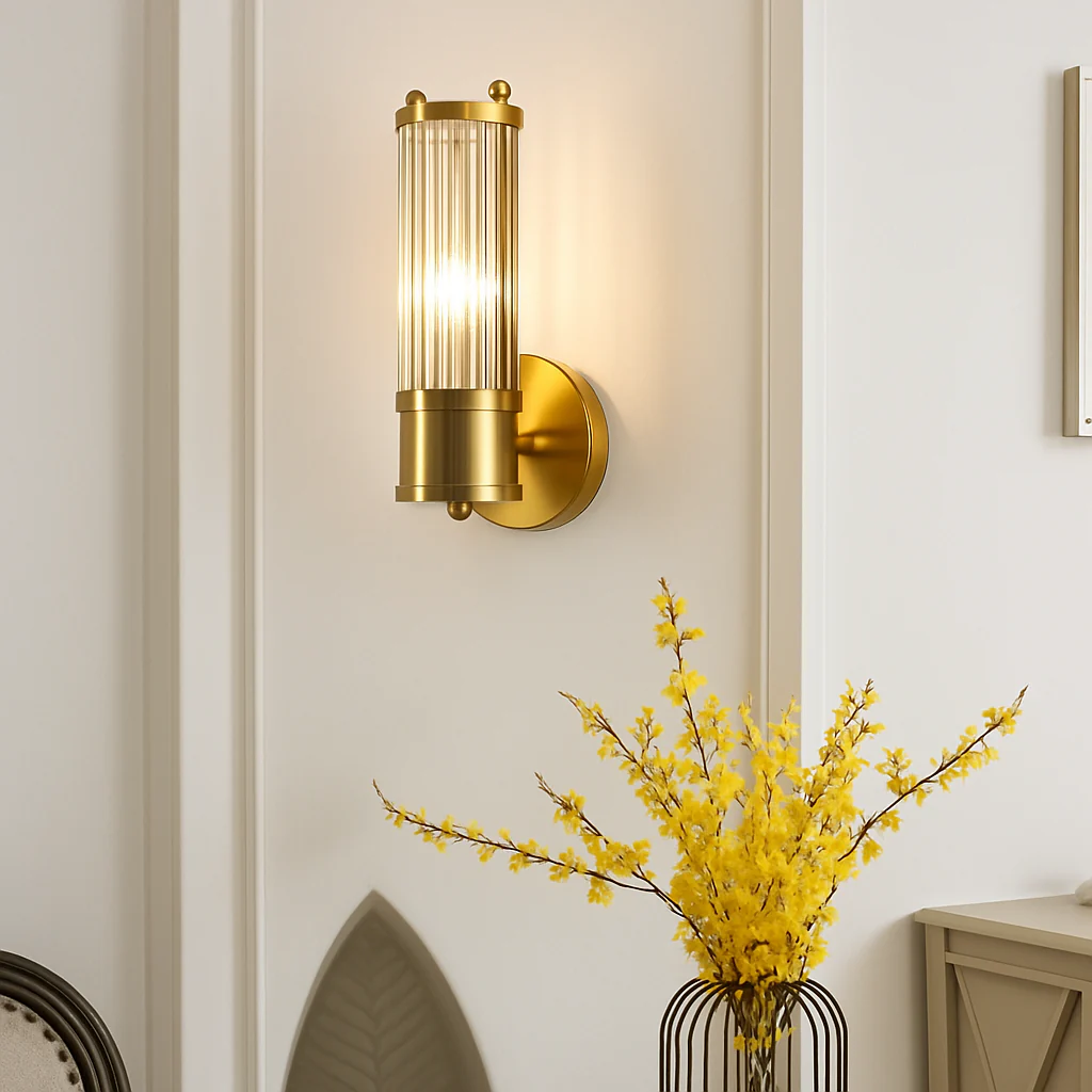 FSS moderne luxe or cristal applique LED Simple coquille lumière pour salon chambre fond chevet escalier allée - Image 4