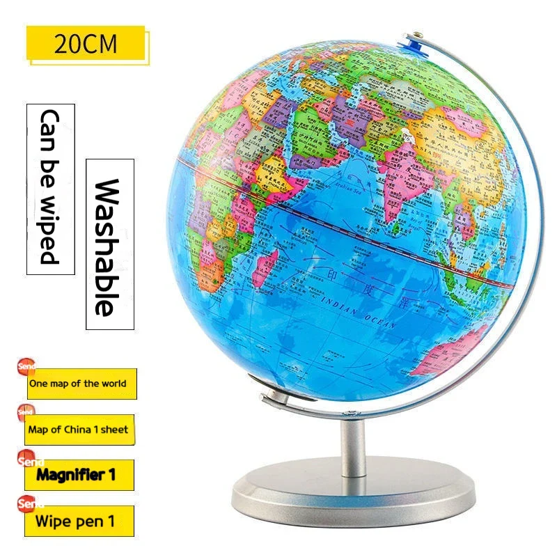 globe étudiant géographie avec lampe et base métallique pour bureau - Image 11