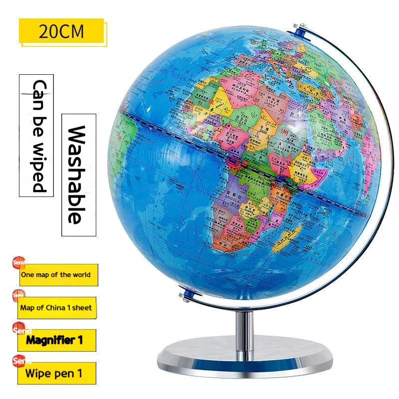 globe étudiant géographie avec lampe et base métallique pour bureau - Image 12