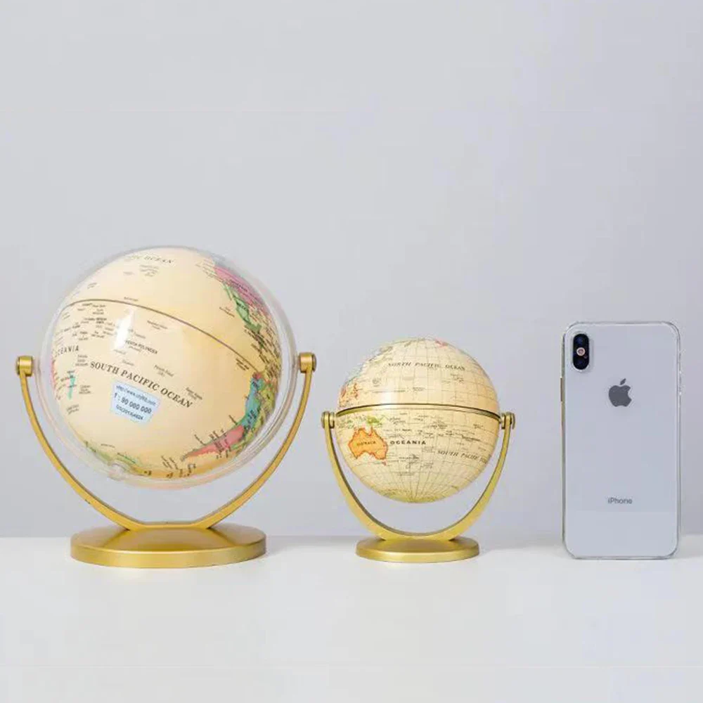 globe rétro 360 degrés carte du monde décoratif éducatif - Image 3